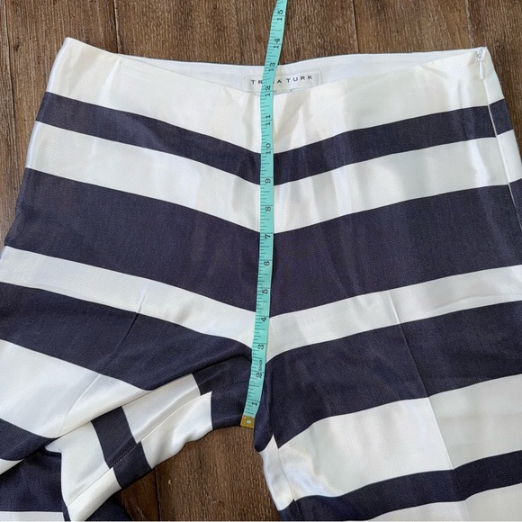 Trina Turk Pant Stripped Wide Leg Navy White Women’s 4 - Picture 6 of 13